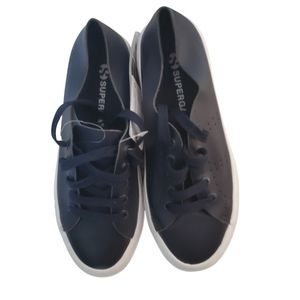 Superga Leather Sneakers Trainers 2750 Navy Blue Euro 36 Women's 6 Men's 4.5